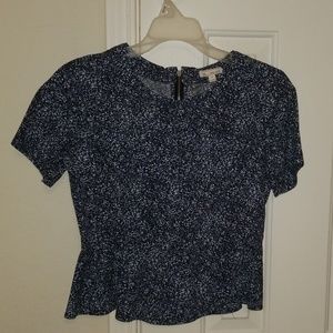 Blue and white top